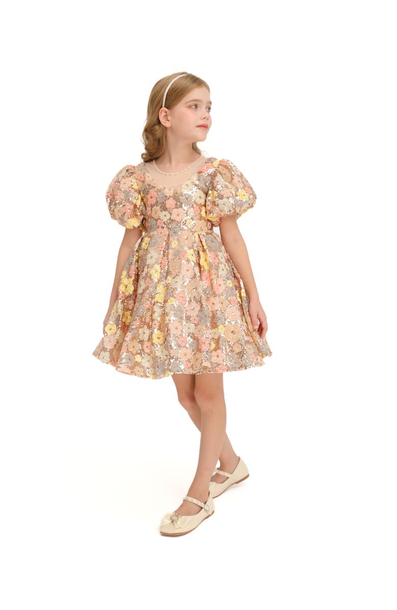 Tulleen Lamore Dress, Alternate, color, Champagne