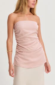 CRESCENT Lyocell Ruched Tube Top