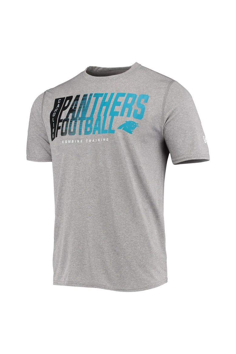 Men's New Era Heathered Gray Carolina Panthers Combine Authentic Game On T-Shirt, Alternate, color, Heather Gray