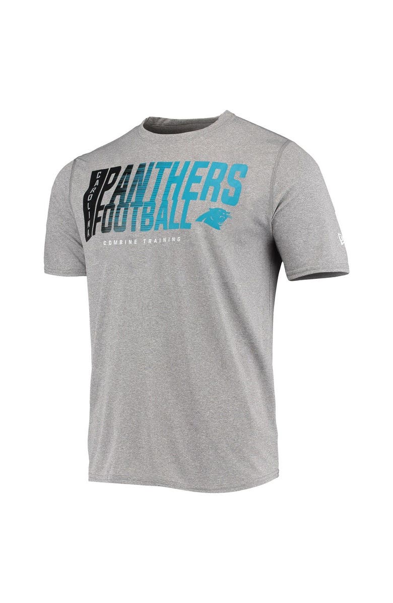 New Era Men's New Era Heathered Gray Carolina Panthers Combine Authentic Game On T-Shirt, Alternate, color,