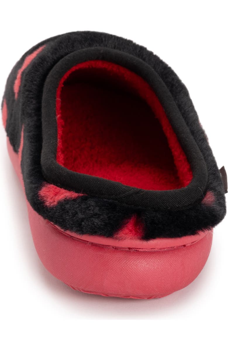 MUK LUKS Luan Faux Shearling Clog Slipper, Alternate, color, Black W/Red Hearts