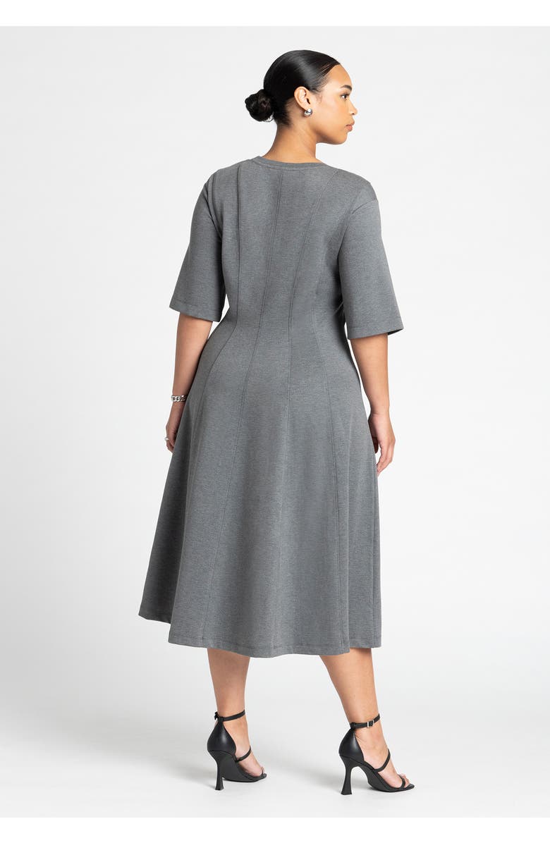 ELOQUII Seam Detail Ponte Work Dress, Alternate, color, White Smoke