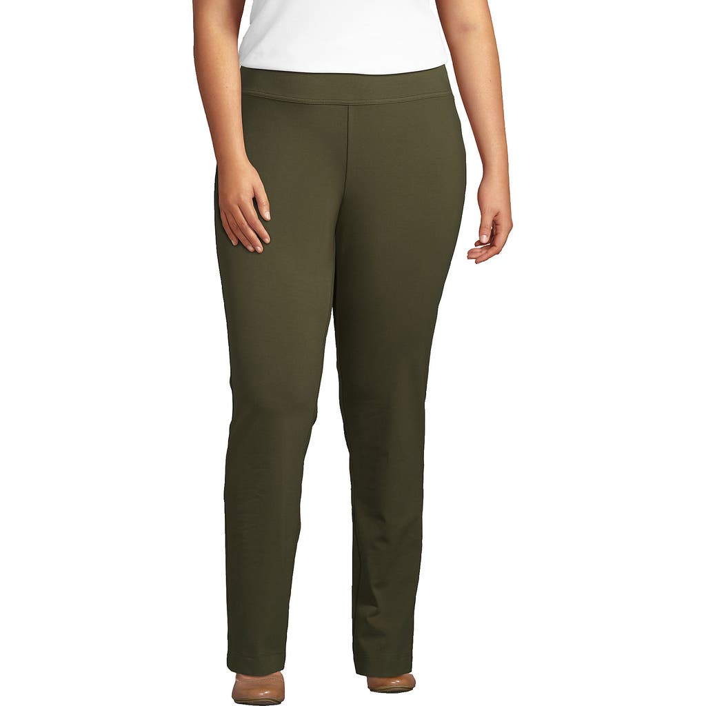 Lands' End Starfish Mid Rise Slim Leg Pants In Green