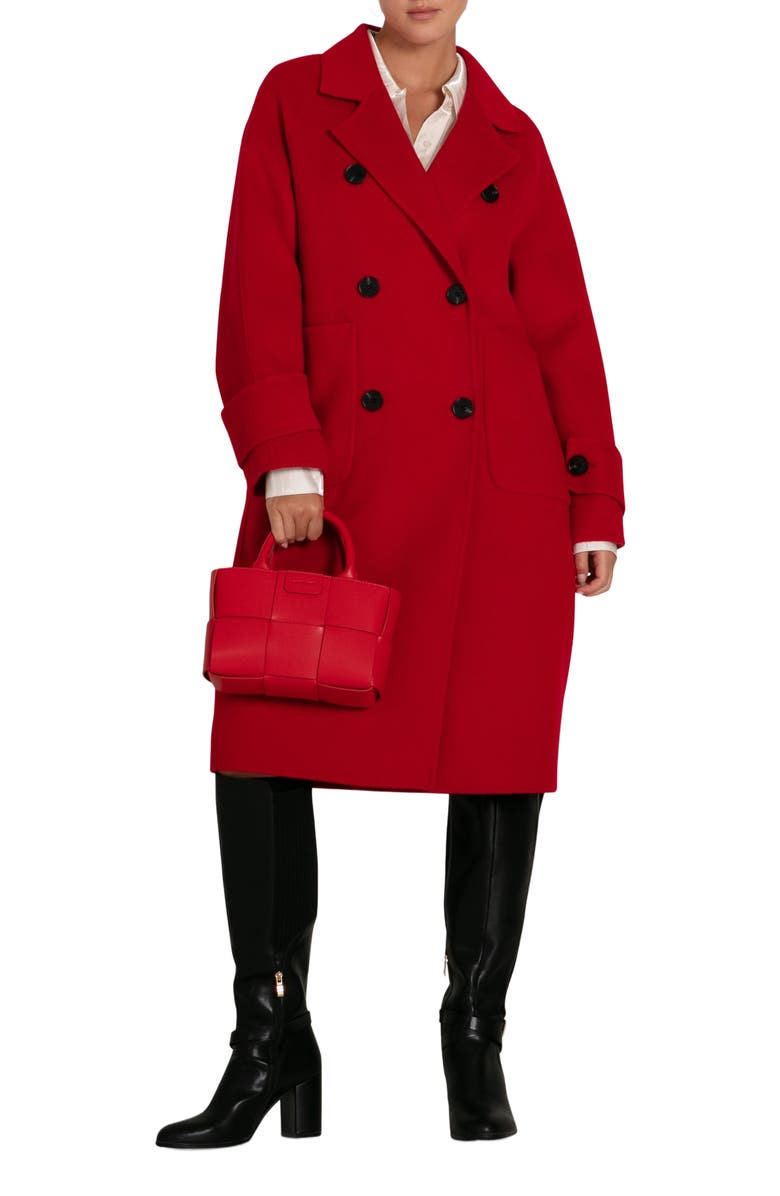 Belle & Bloom Rumour Has It Oversized Wool Blend Coat, Alternate, color, Red