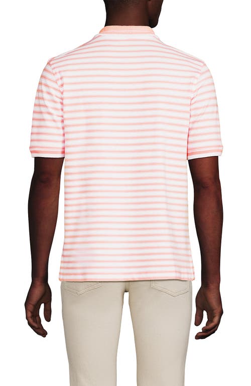 Shop Lands' End Short Sleeve Comfort-first Mesh Polo Shirt In White/crisp Peach Stripe