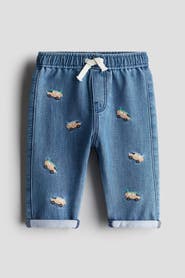 H&M Embroidery-detail Denim Joggers