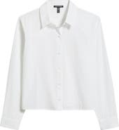 Eileen Fisher Classic Point Collar Organic Cotton Poplin Button-Up Shirt