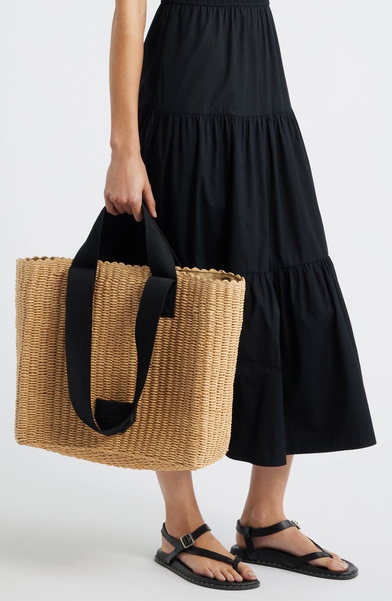 AllSaints Izzy Straw Tote, Alternate, color, Natural