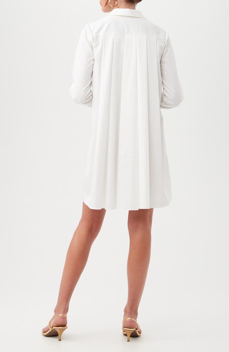 Trina Turk Tulla Oversize Long Sleeve Organic Cotton Shirtdress, Alternate, color, White