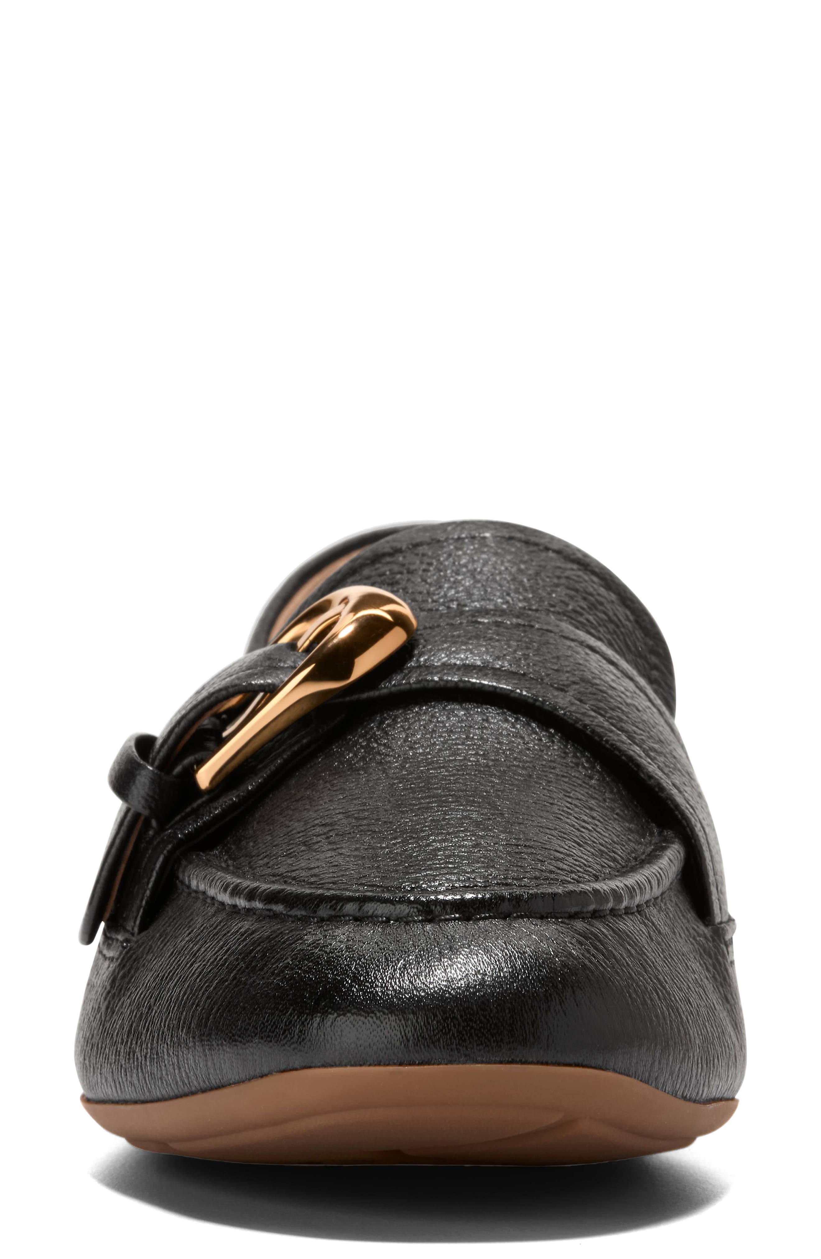 Cole Haan Grand Ambition Alette Buckle Loafer, Alternate, color, Black Tumbled Leather