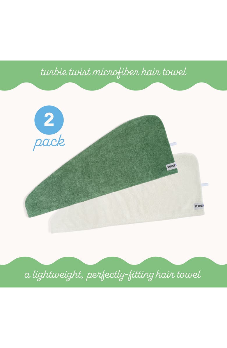 TURBIE TWIST 2 Pack Microfiber Hair Towel Wraps for Straight, Wavy, Curly Hair, Alternate, color, 
