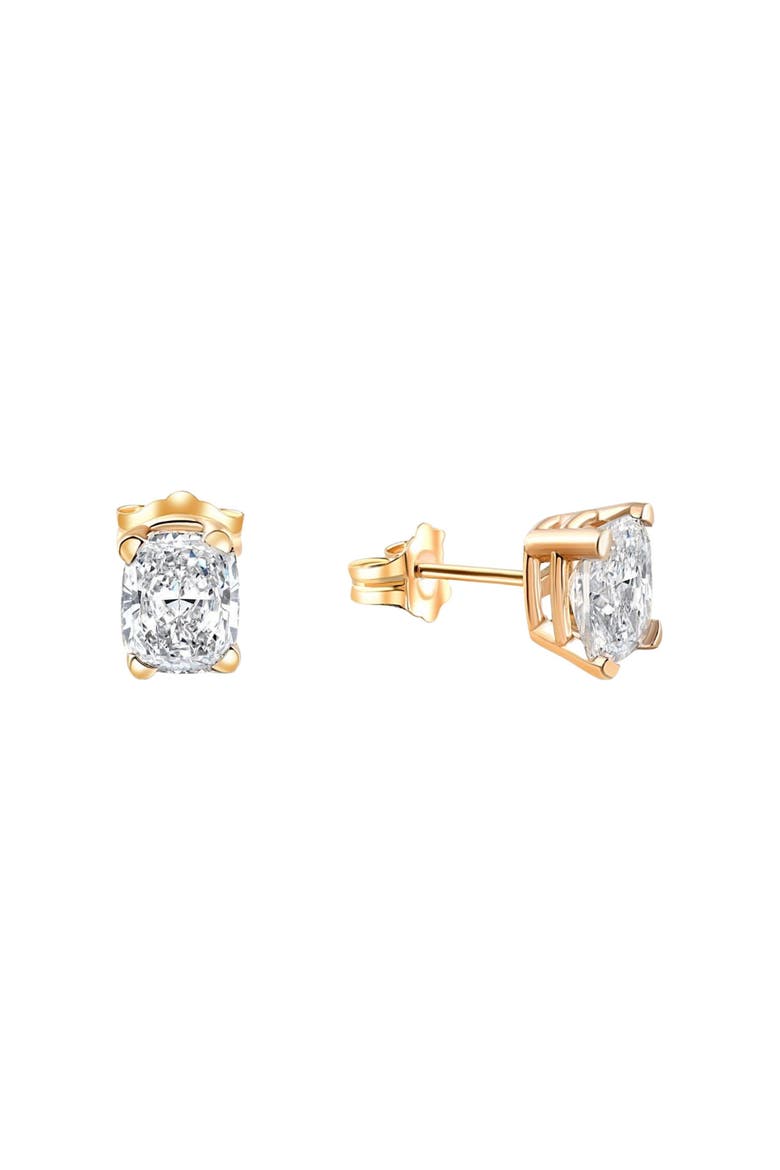 2Ct TW Cushion Cut Diamond Studs 14k Gold Lab Grown, Alternate, color, Yellow Gold - 2Ct