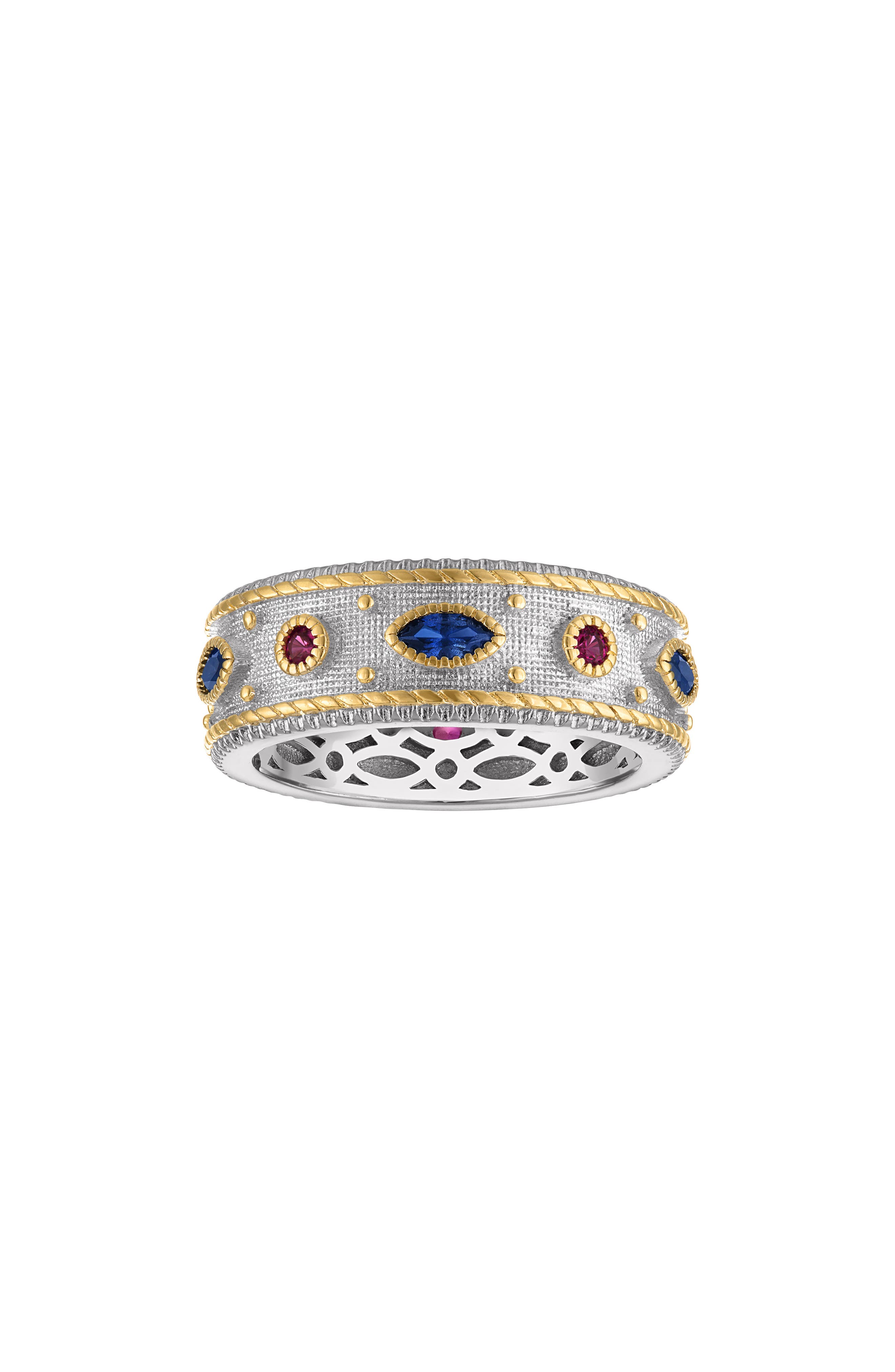 Lab Created Sapphire & Ruby Ring