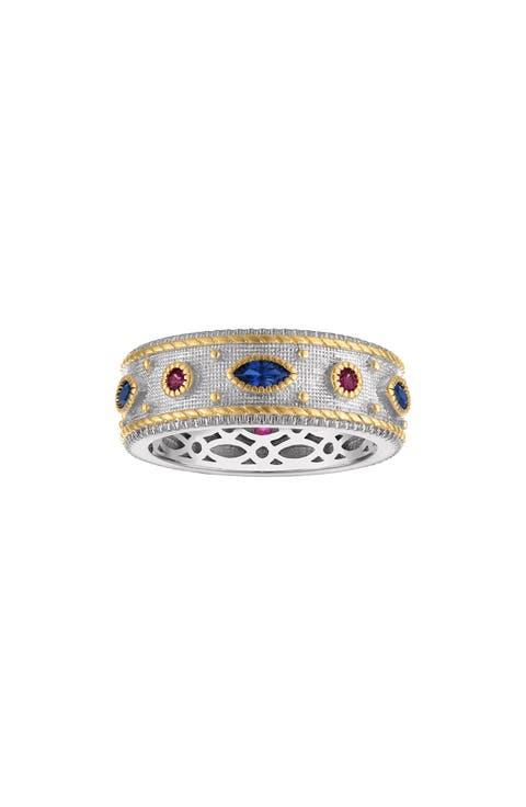 Lab Created Sapphire & Ruby Ring