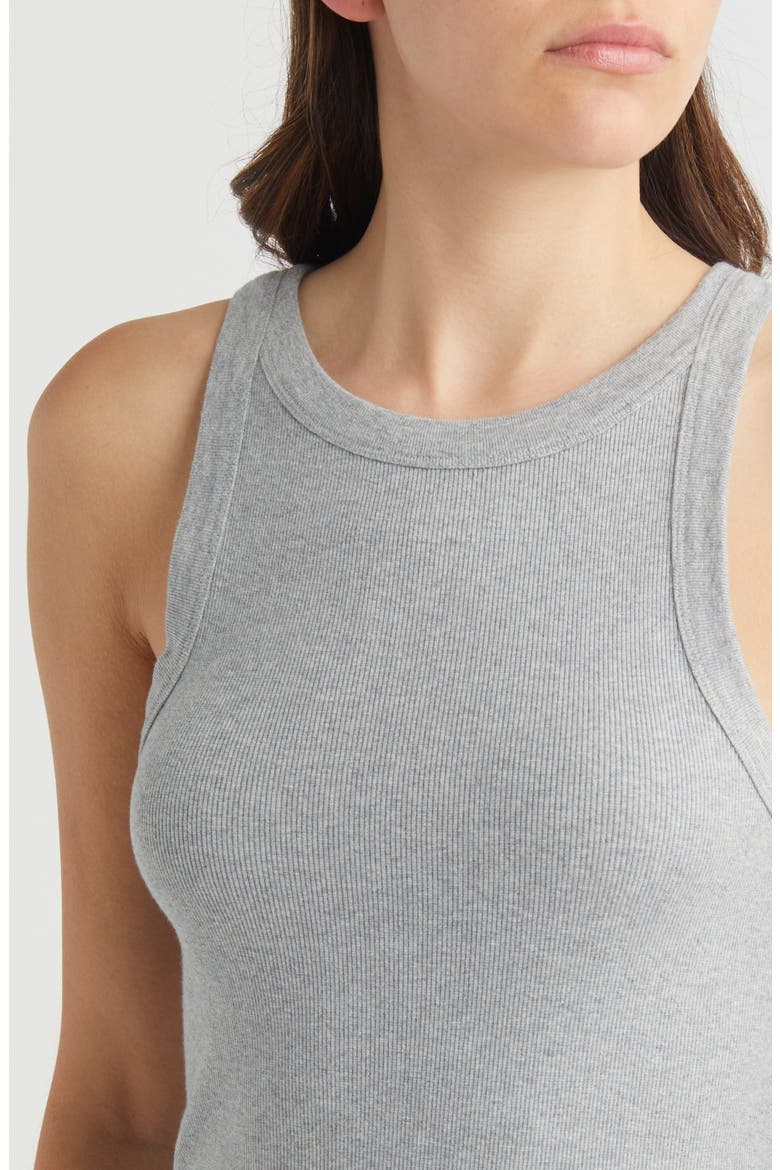 Cut In Rib Tank Dress, Alternate, color, GREY HEATHER