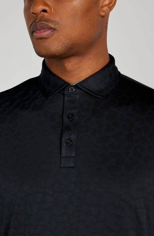 Redvanly Sanborn Splash Pattern Performance Golf Polo In Tuxedo