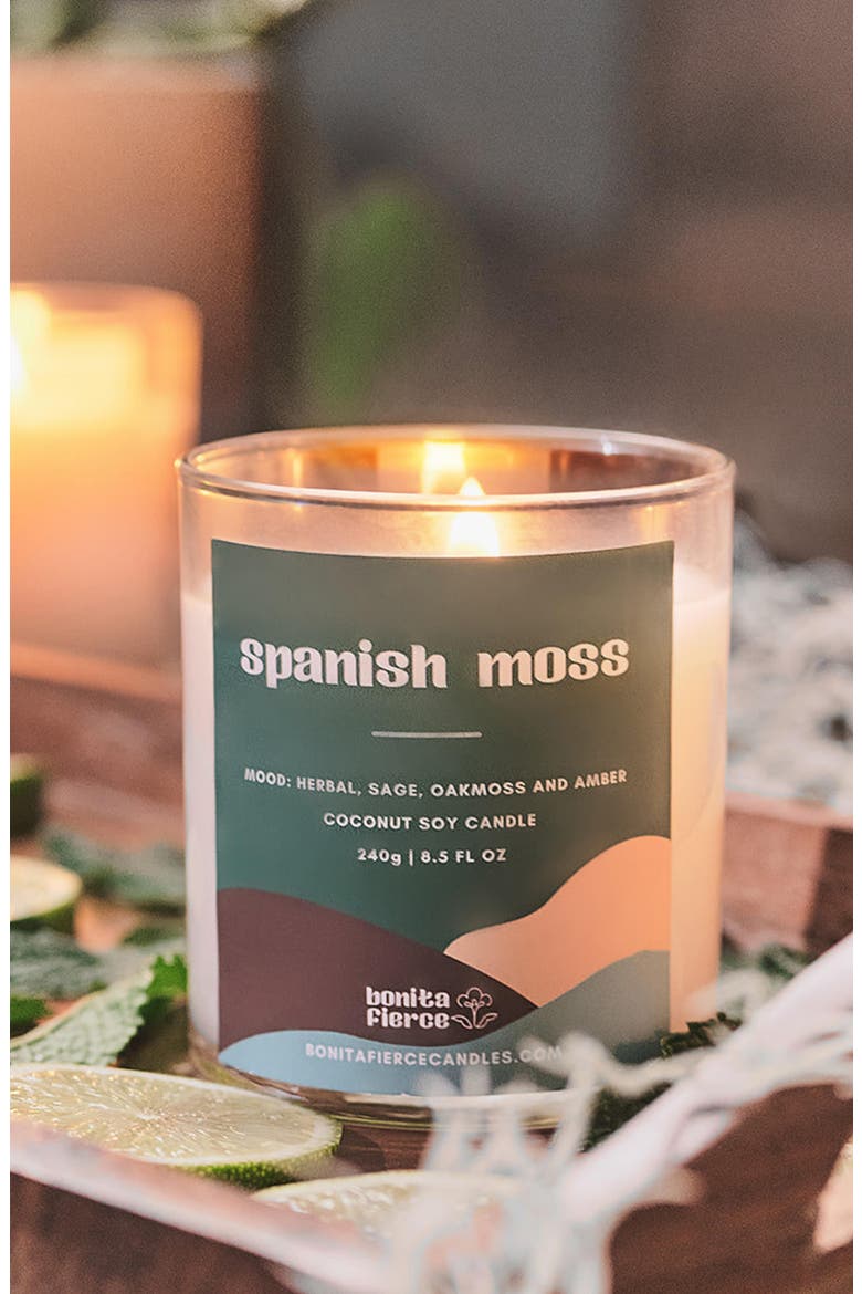 Spanish Moss Candle, Alternate, color, WHITE/ GREEN