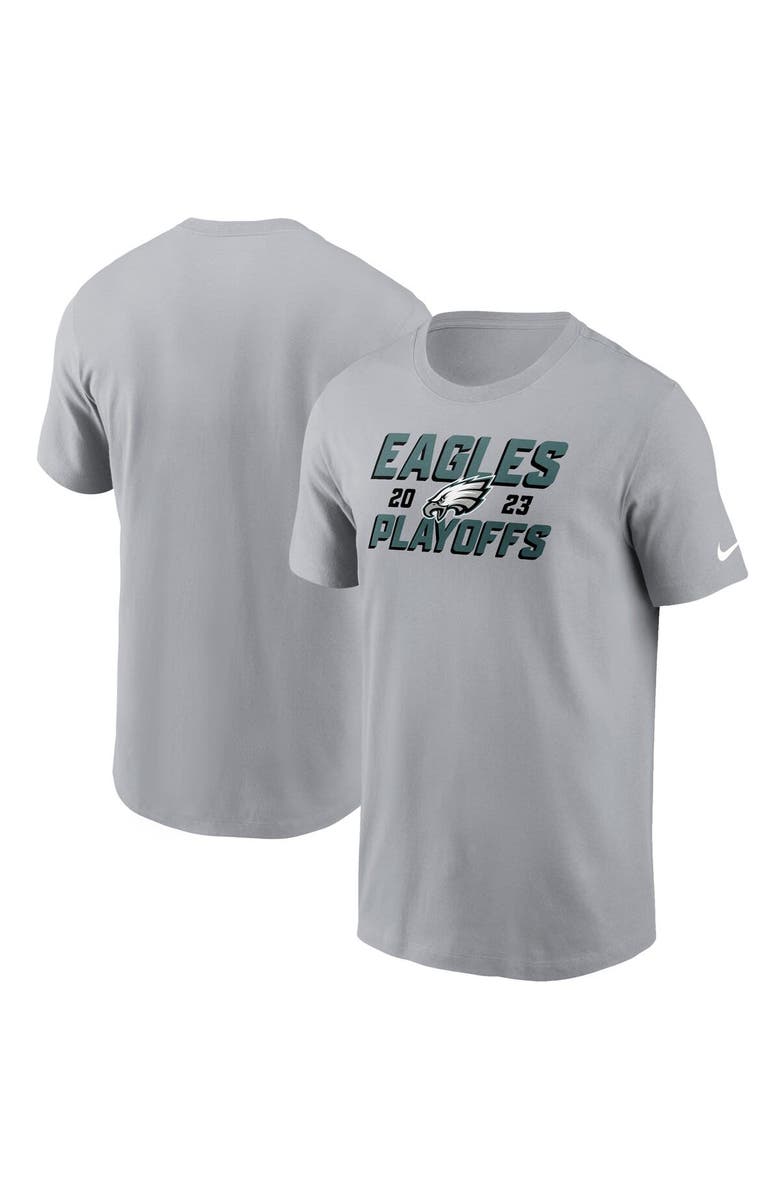 Nike Men's Nike Gray Philadelphia Eagles 2023 NFL Playoffs Iconic T-Shirt, Alternate, color, 