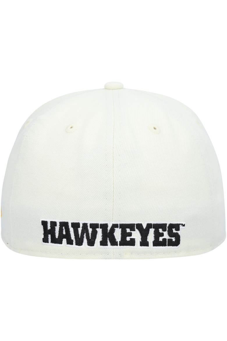 Men's New Era White Iowa Hawkeyes Chrome Color Dim 59FIFTY Fitted Hat, Alternate, color, White