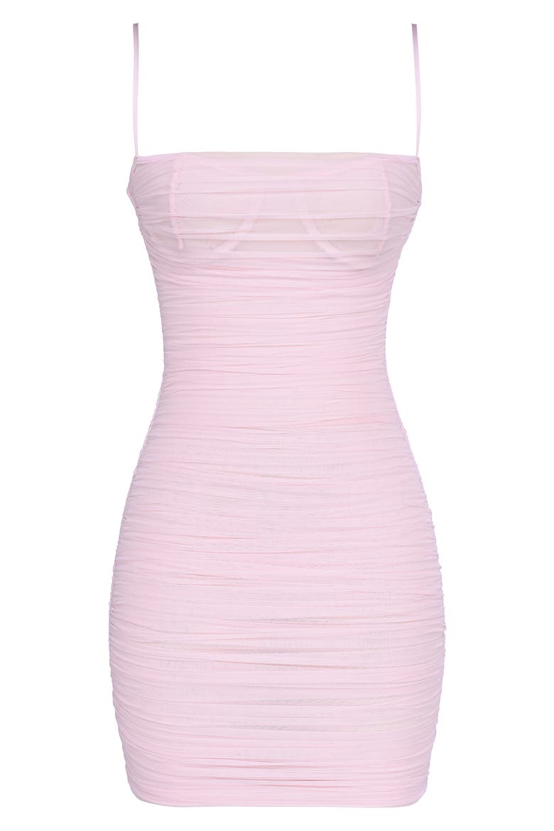 Ella Ruched Sleeveless Minidress, Alternate, color, BALLERINA PINK