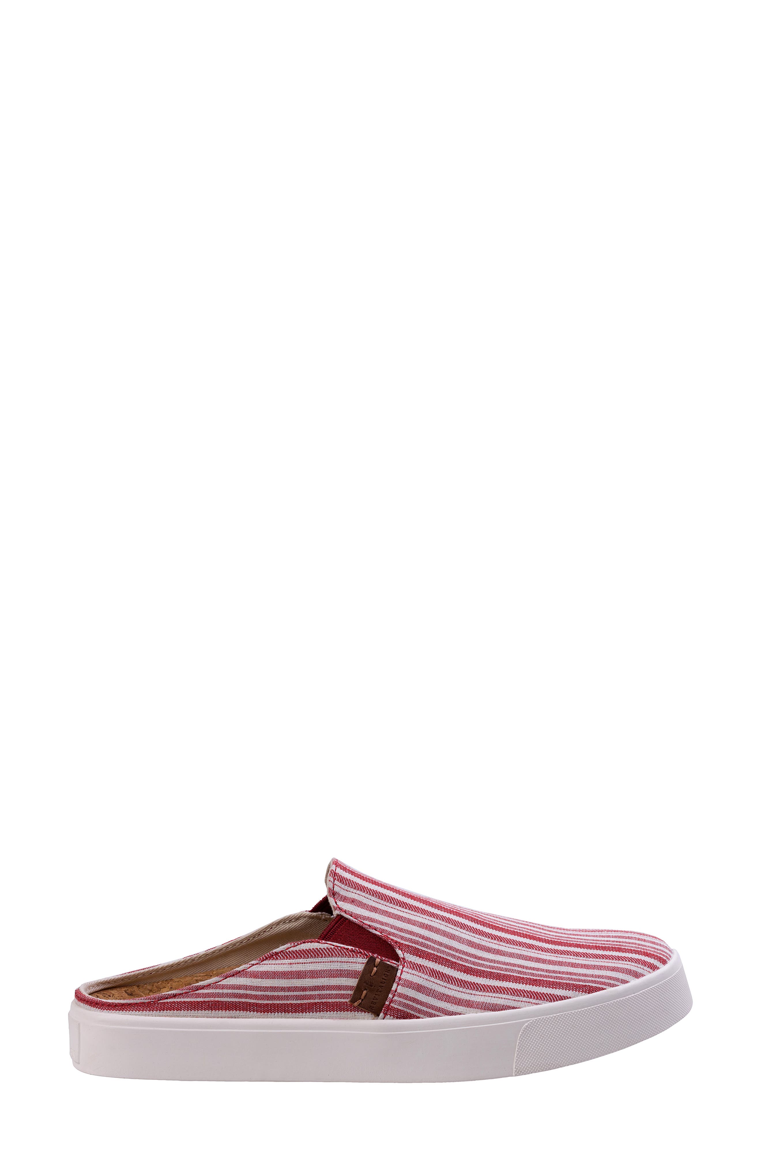 Orthotic Canvas Mule, Alternate, color, RED STRIPE