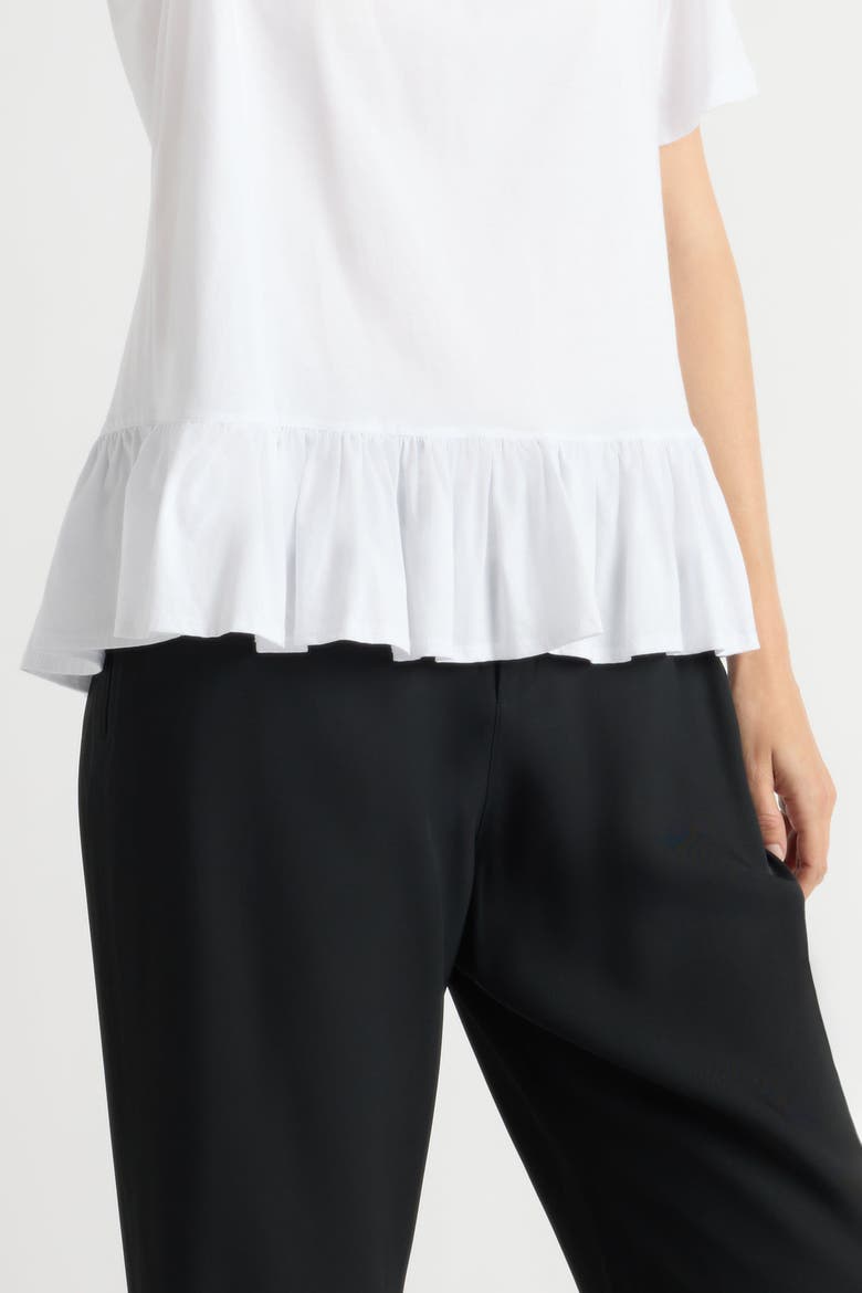 Leonie Organic Cotton Ruffled Tunic Tee, Alternate, color, White