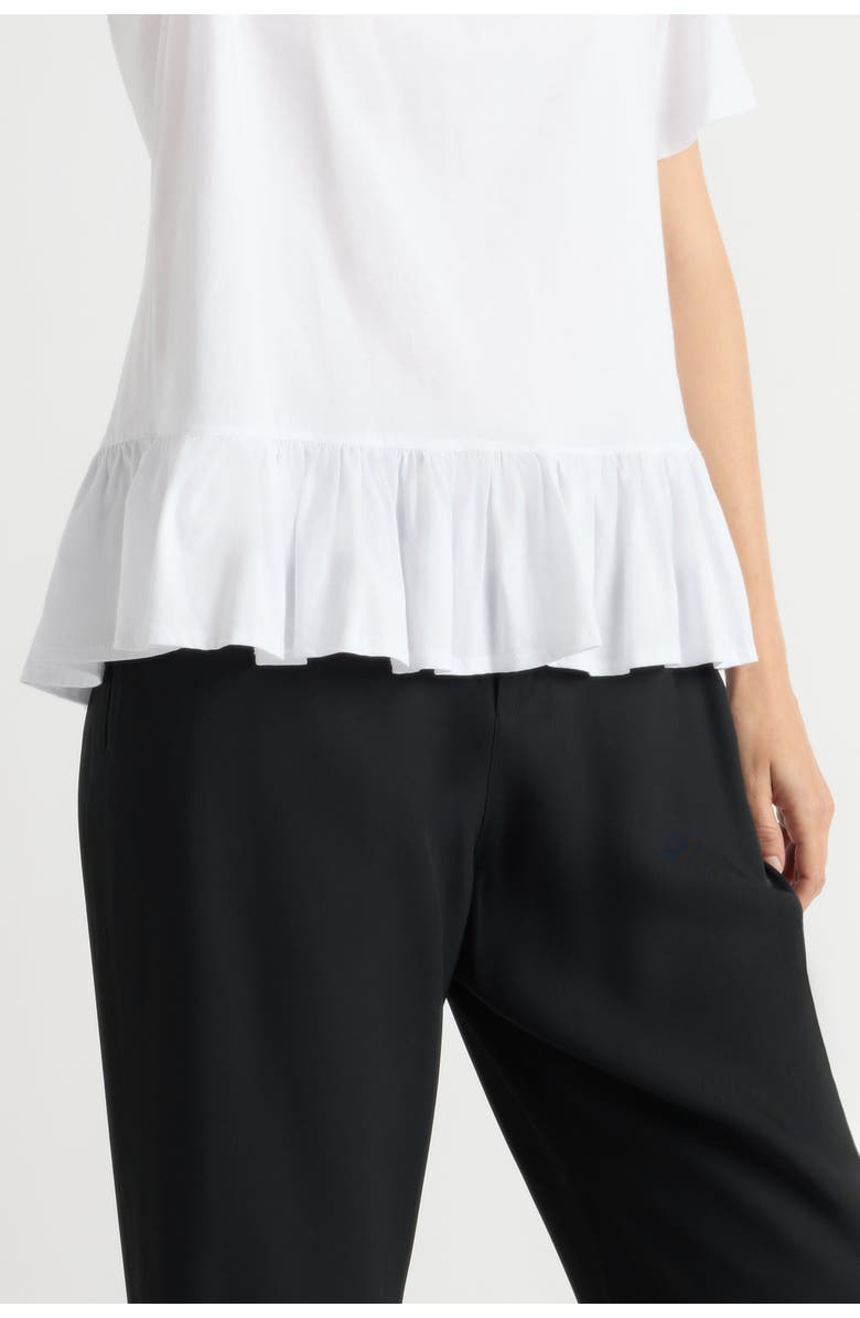 Modern Citizen Leonie Organic Cotton Ruffled Tunic Tee, Alternate, color, White