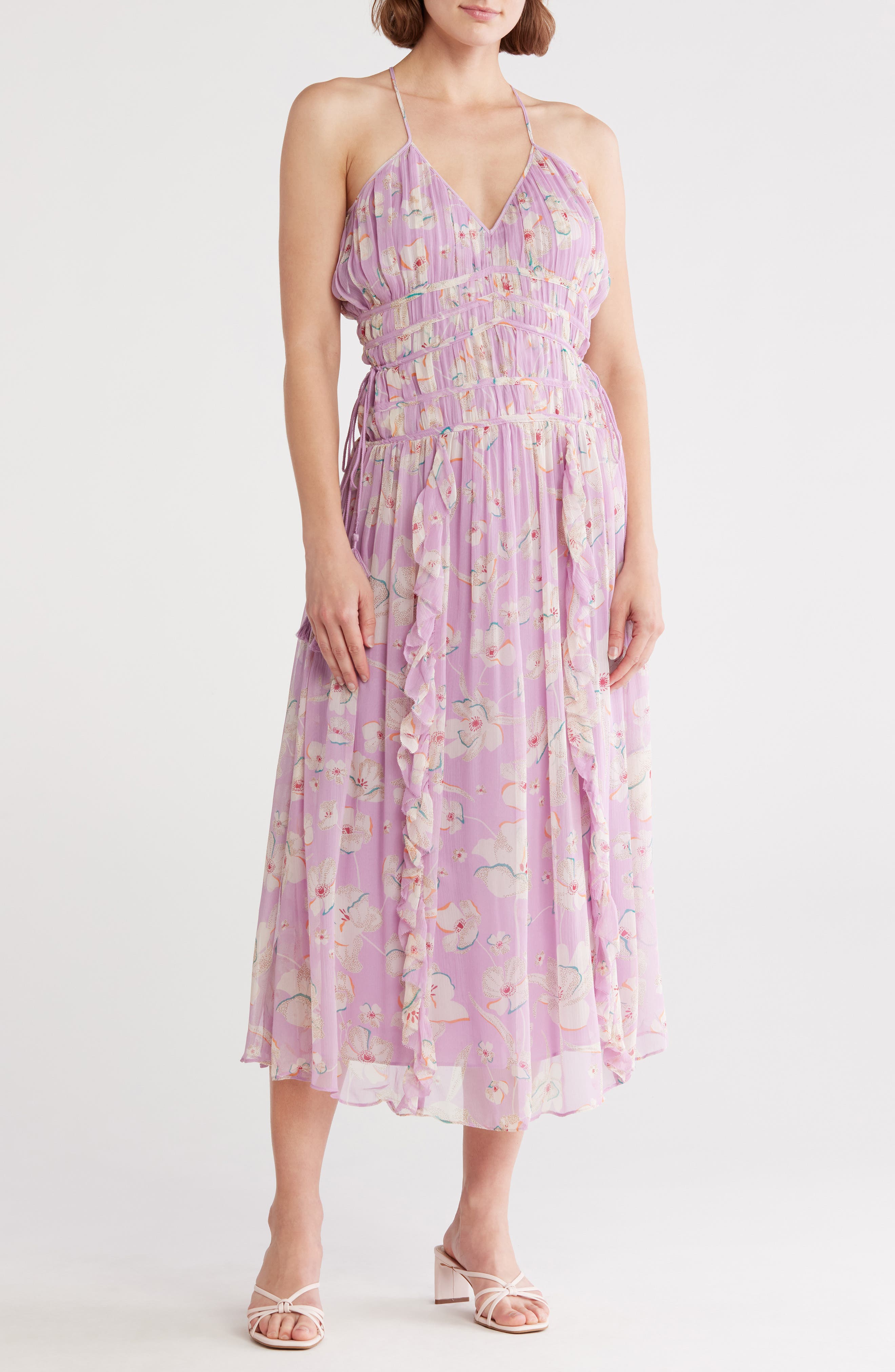 Joie Lyall Shirred Silk Gown