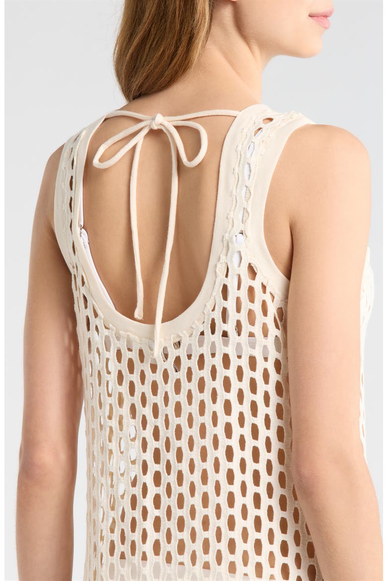 Fringe Open Stitch Cover-Up Dress, Alternate, color, NATURAL