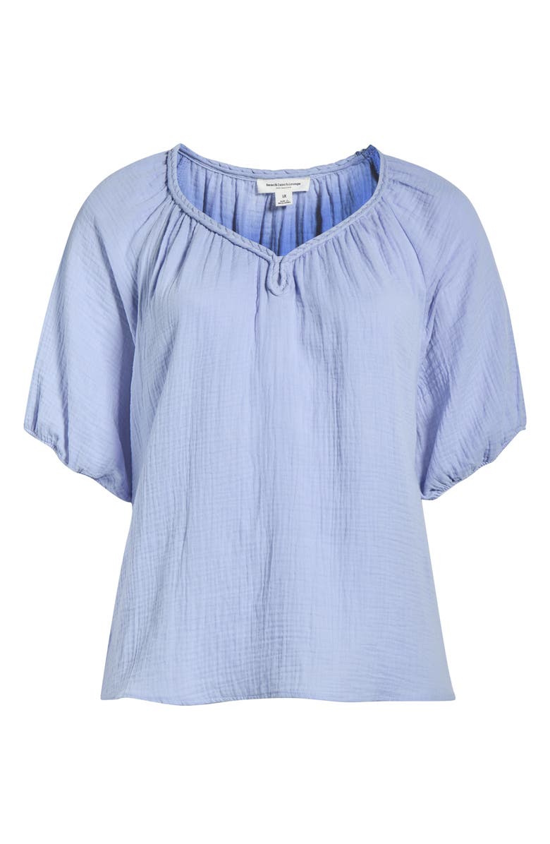 beachlunchlounge Xyla Cotton Gauze Top, Alternate, color, Light Denim