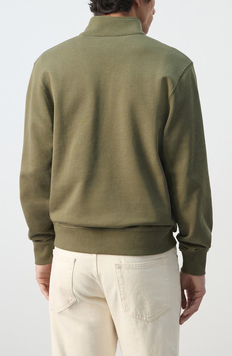 MANGO Quarter Zip Pullover, Alternate, color, Dark Green