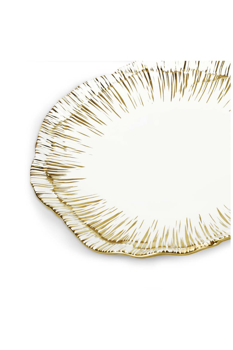 Anemone Set of 4 Tidbit Plates, Alternate, color, WHITE/ GOLD