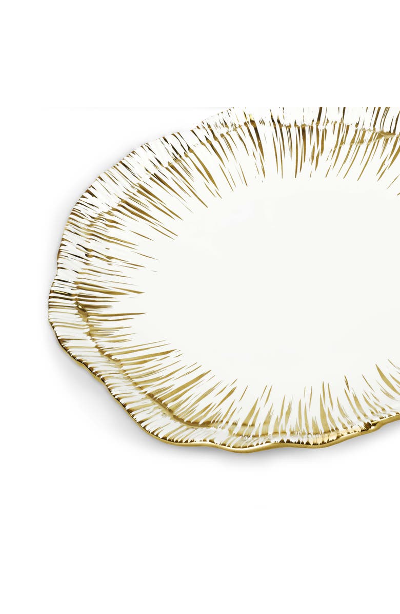 Michael Aram Anemone Set of 4 Tidbit Plates, Alternate, color, White/ Gold
