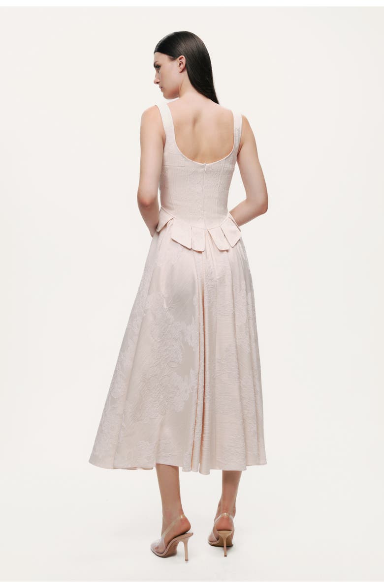 Nocturne Lace-Up Corset Midi Dress, Alternate, color, Ivory