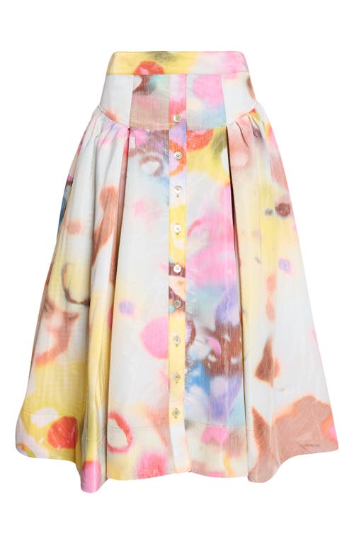 Christopher John Rogers Moonshine Pleated Midi Skirt In Multi