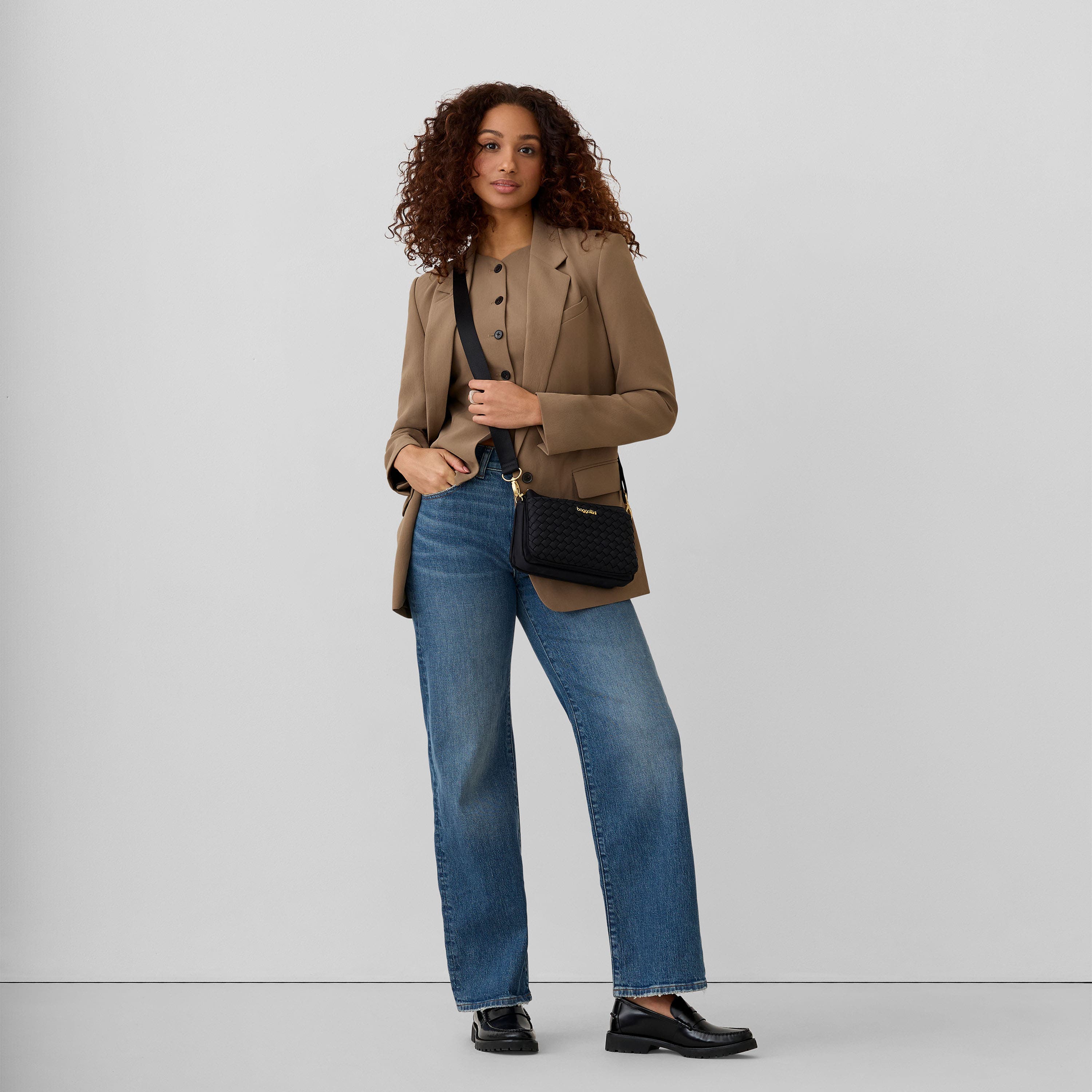 Perry Woven Crossbody, Alternate, color, BLACK WOVEN TWILL
