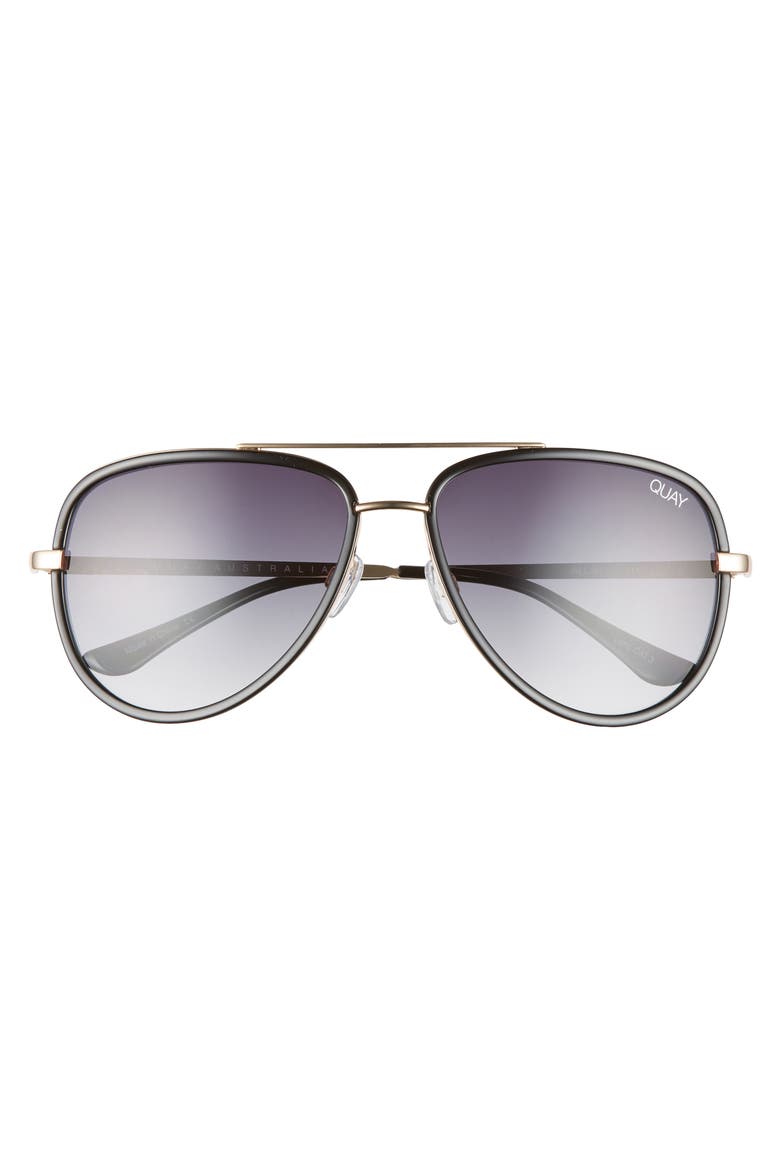Australia All In 56mm Aviator Sunglasses, Alternate, color, BLACK/ SMOKE FADE
