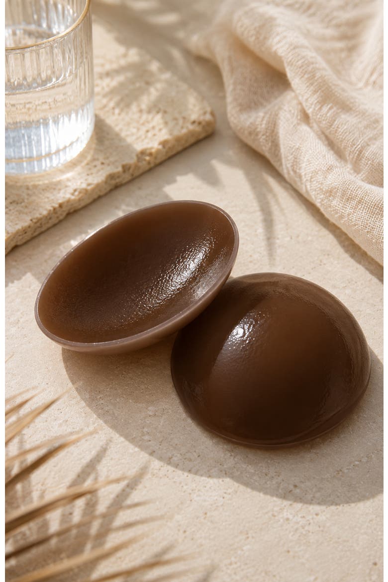 Allstick Circle Adhesive Reusable Silicone Breast Petals Nipple Covers, Alternate, color, Espresso