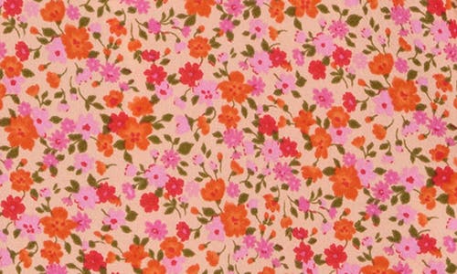 Renee C Floral Puff Sleeve Blouse In Pink