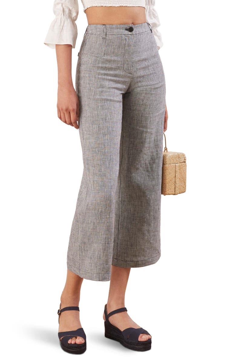 Reformation Tahiti Linen Pants, Main, color, 