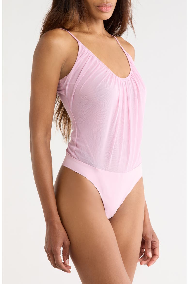 Gelina Ruched Bodysuit, Alternate, color, MAUVE MIST