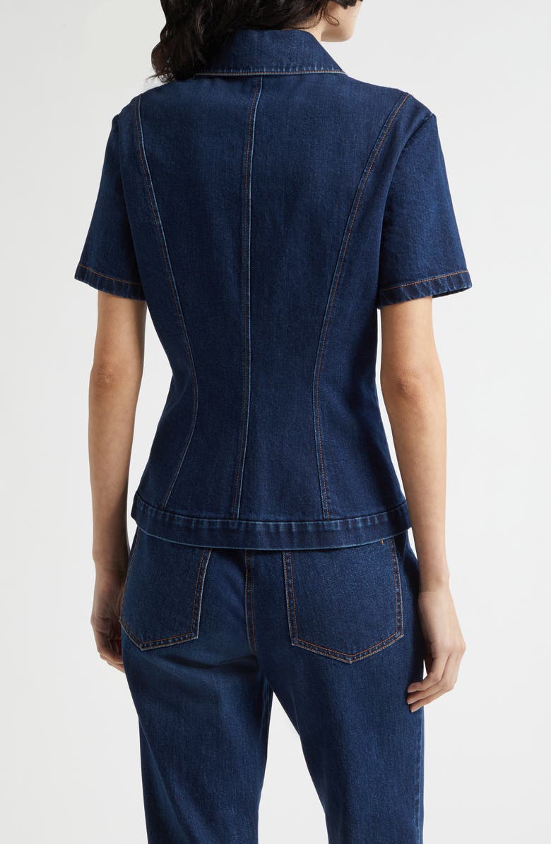 Toccin Halle Short Sleeve Denim Button-Up Shirt, Alternate, color,