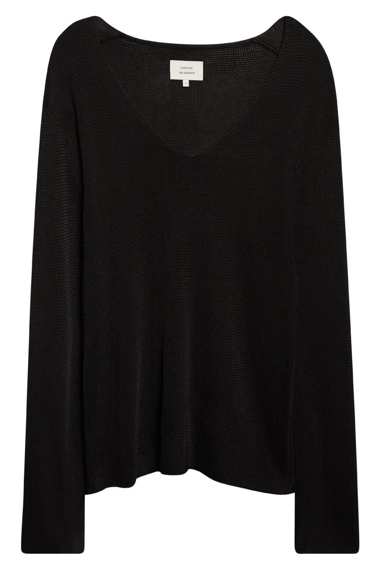 Saya V-Neck Sweater, Alternate, color, BLACK
