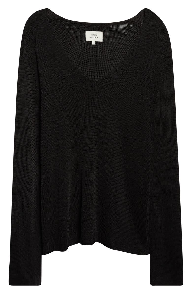 LOULOU DE SAISON Saya V-Neck Sweater, Alternate, color, Black