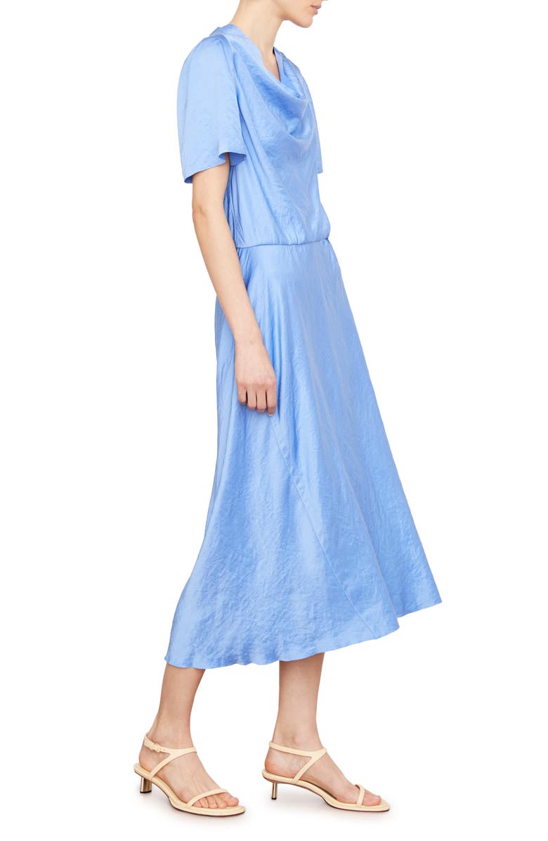 Vince Cowl Neck Crinkled Satin Dress, Alternate, color, Aria