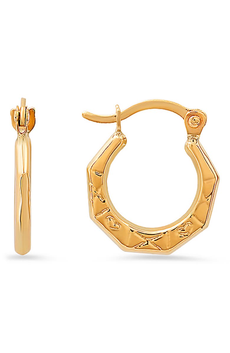 Queen Jewels 10K Petite U-Shape Hoop Earrings, Main, color, Gold