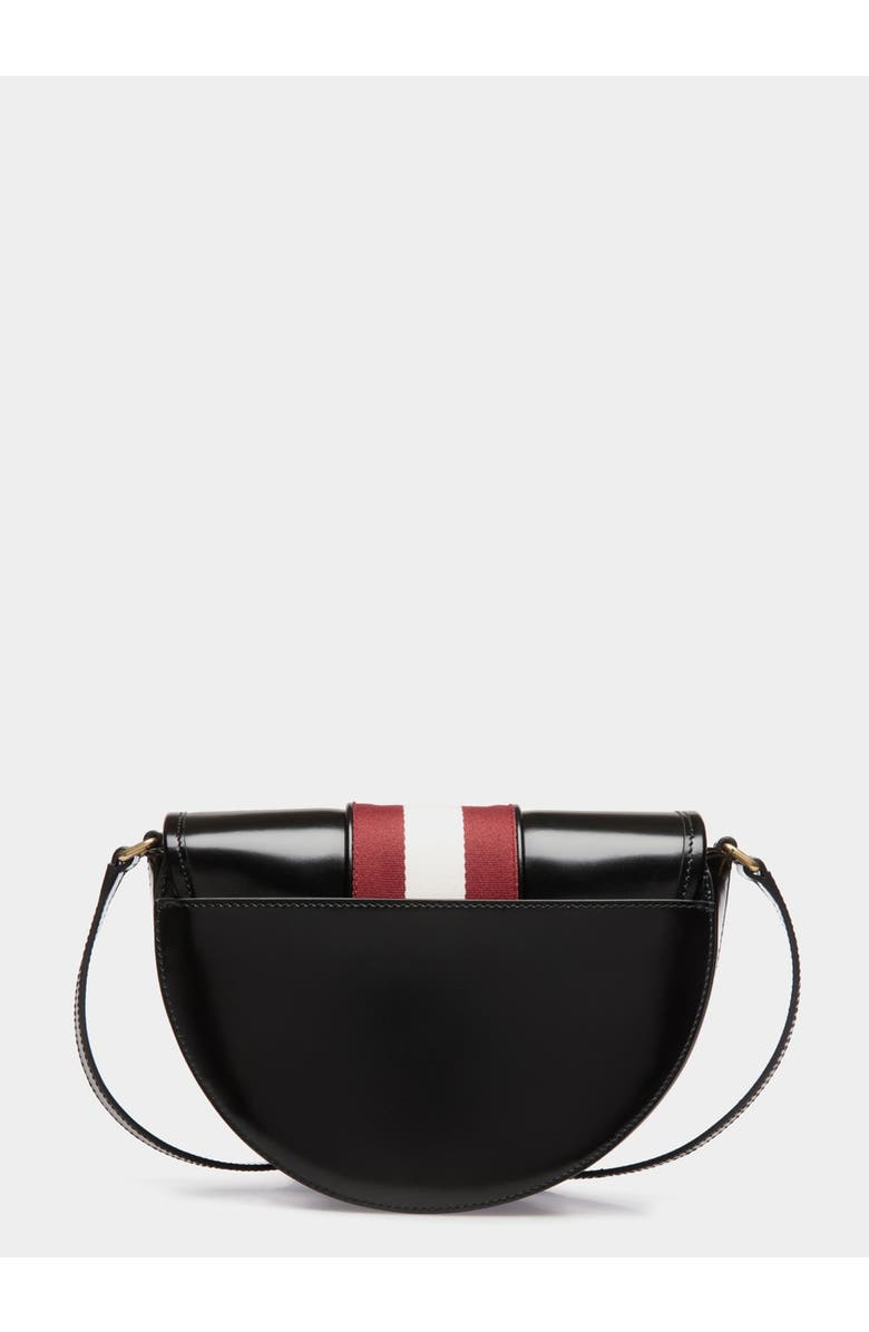 Bally Signature Crossbody Bag in Leather With a Bally Ribbon, Alternate, color, Black