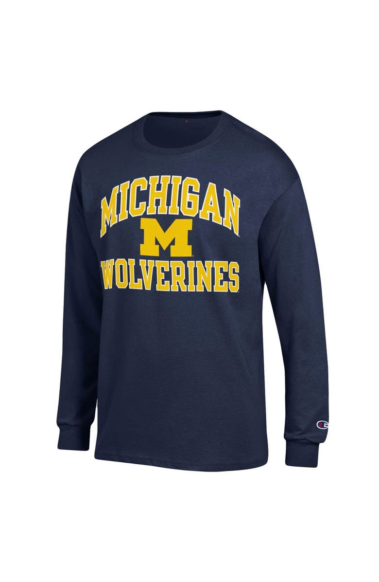 Champion Men's Champion Navy Michigan Wolverines High Motor Long Sleeve T-Shirt, Alternate, color, 