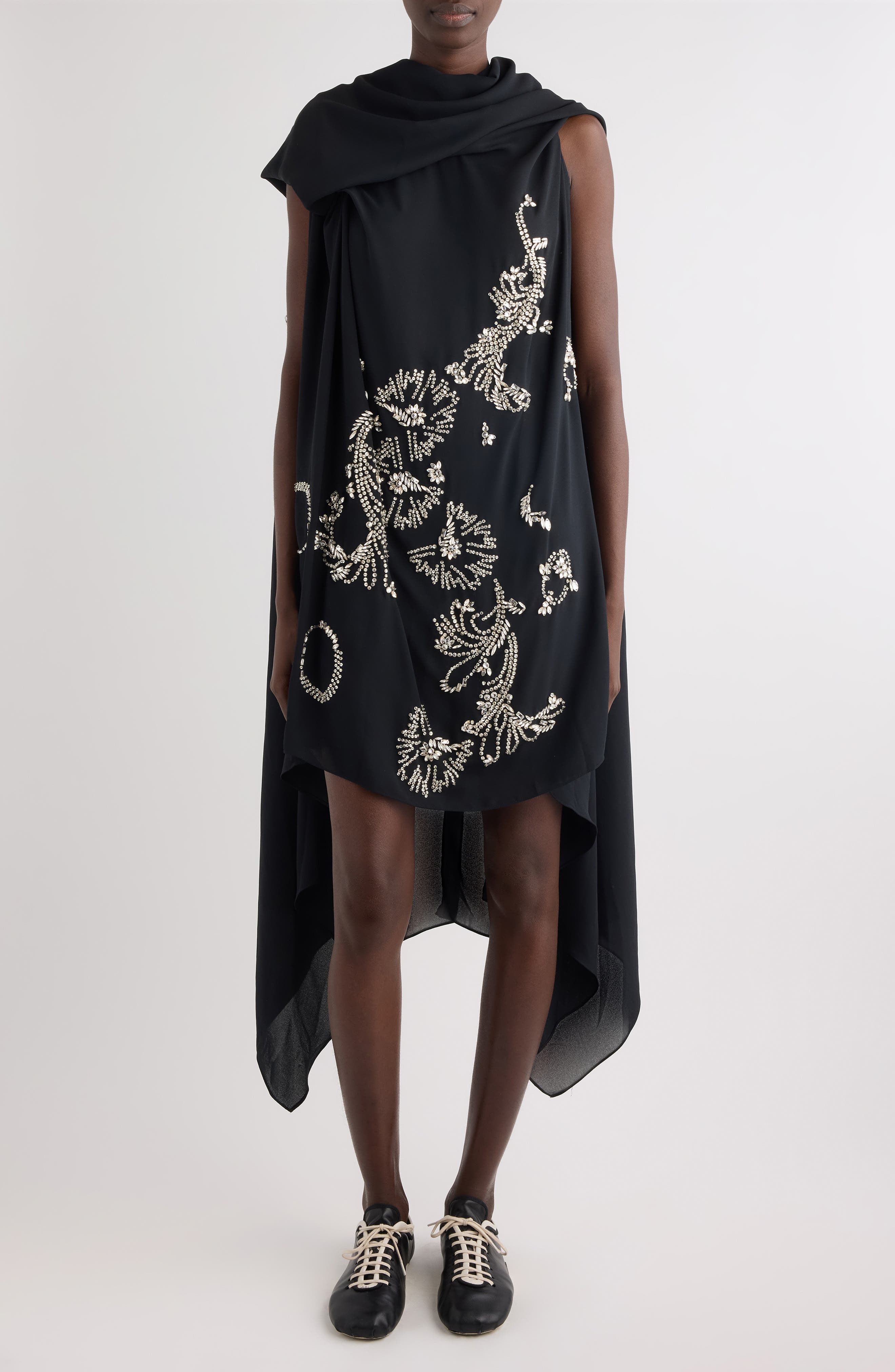 Ducya Embellished Cape Dress
