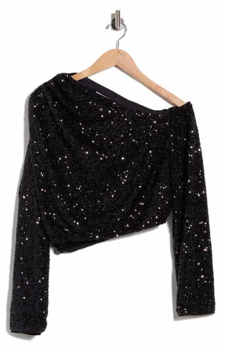 Belle Sequin One-Shoulder Top